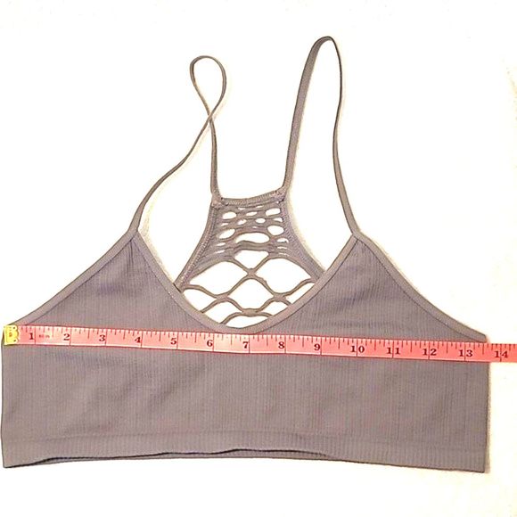 Free People Crop Cami Yoga Bralette Cut Out Athletic Tank Top Spaghetti Straps - Picture 15 of 16